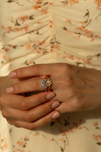 Sol & Luna Celestial Ring Set - 18k Gold PVD Plated Stainless Steel & Waterproof - Yadman UK
