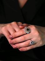 Handcrafted natural star sapphire and gold-plated silver women’s ring