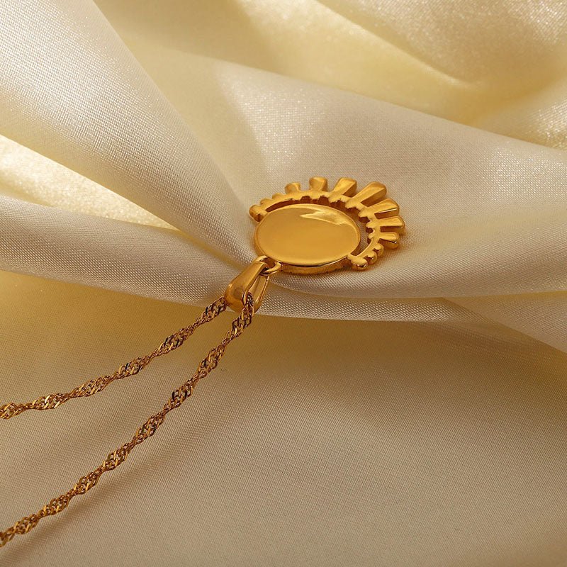 Sunburst Eye Pendant Necklace with CZ Accents – 18K Gold Vermeil | Dubai Collection - Yadman Emarati