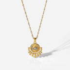 Sunburst Eye Pendant Necklace with CZ Accents – 18K Gold Vermeil | Dubai Collection - Yadman Emarati