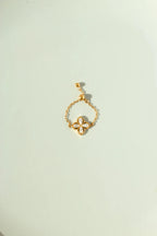 The Lyra Clover Adjustable Chain Ring - 18k Gold PVD Plated Stainless Steel & Waterproof - Yadman UK