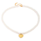 The Pearl Strand Heart Pendant Necklace - 18k Gold PVD Plated Stainless Steel & Waterproof - Yadman UK