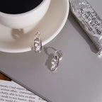 The Ritz Interlock Multi - Cut Crystal Hoops - Waterproof 18k Gold PVD & Silver Stainless Steel - Yadman UK