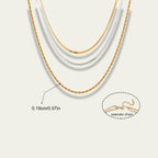 Third Harmony Triple Layered Necklace - 18k Gold PVD Plated Stainless Steel & Waterproof - Yadman UK
