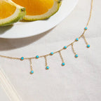 18K Gold Vermeil Necklace with Turquoise Accents