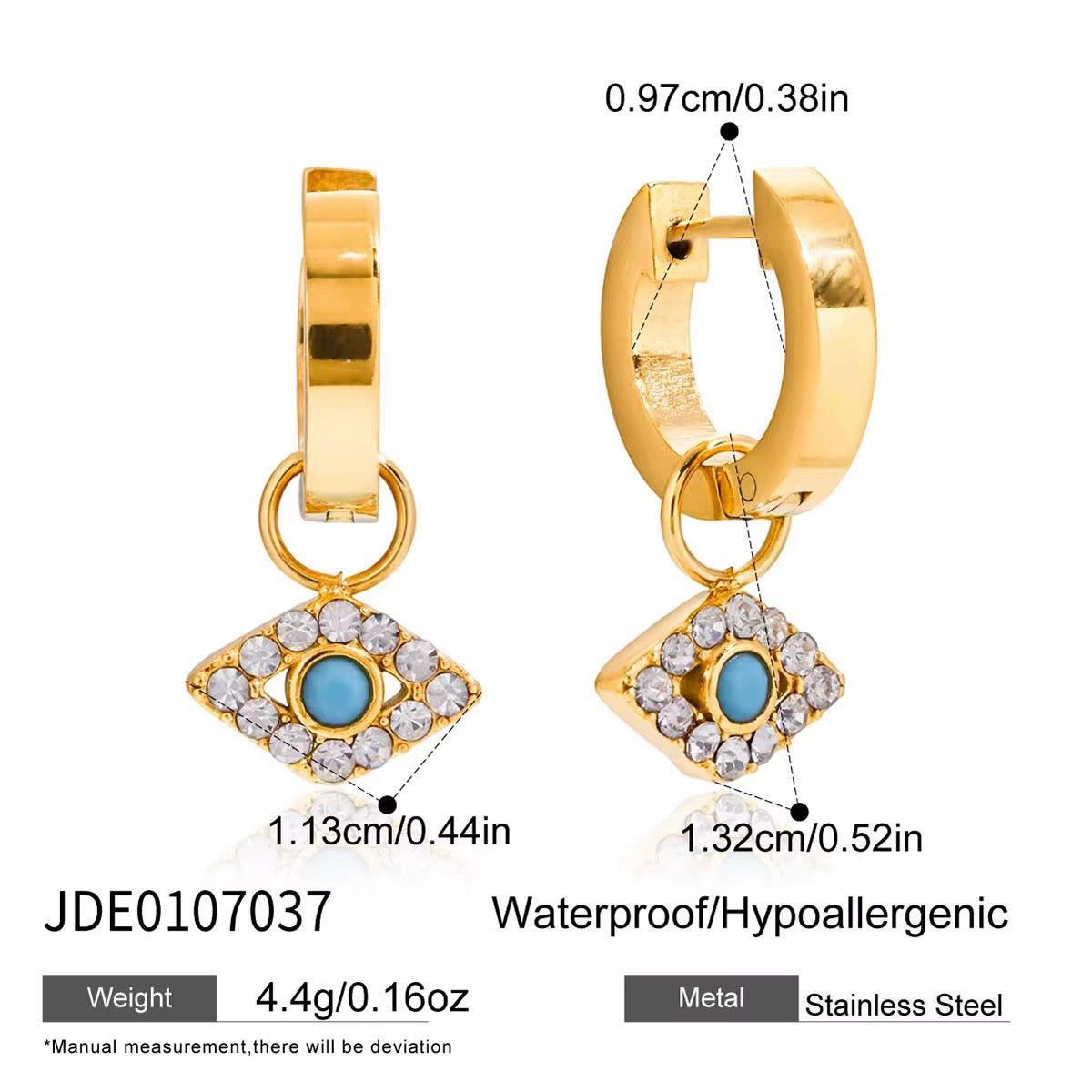 Waterproof Hypoallergenic Gold Earrings