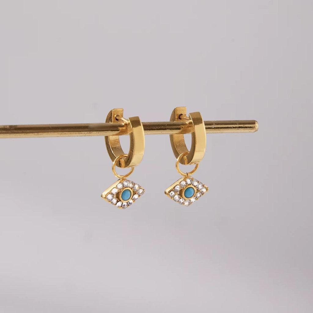18K Gold Vermeil Eye Earrings for Women