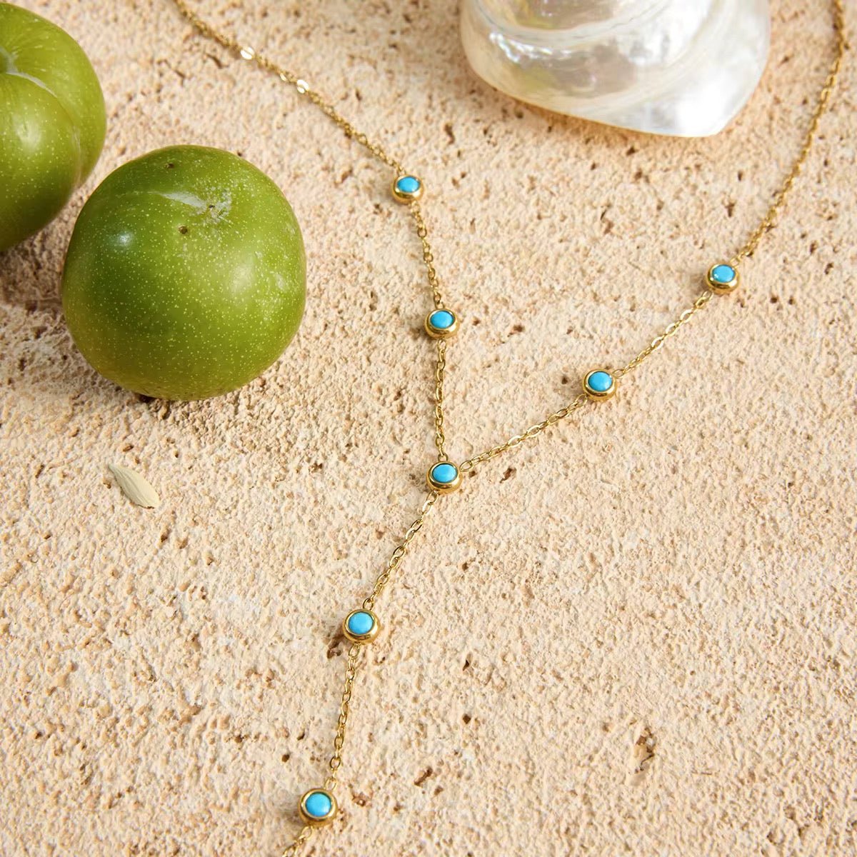Waterproof Hypoallergenic Gold Lariat Necklace