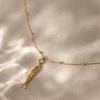 Very Fishy, Indeed Gold Fish Pendant Necklace - 18k Gold PVD Plated Stainless Steel & Waterproof - Yadman UK